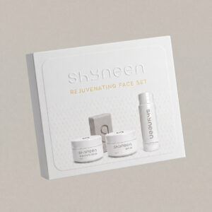 A complete 4-step restorative system: toner, face cream, sunscreen, and rejuvenating soap formulated to renew skin texture, fade dullness, and reveal a youthful, radiant complexion.